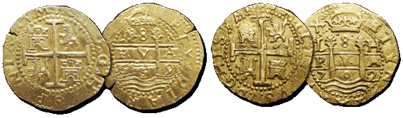 Lima 8 escudos Gold Cobs 1715 Fleet