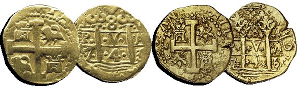 Lima 8 escudos Gold Cobs 1715 Fleet