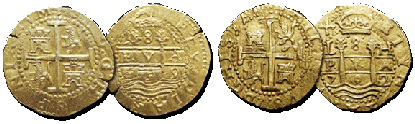 Lima 8 escudos Gold Cobs 1715 Fleet