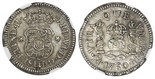 Mexico, pillar 1/2 real, Ferdinand VI, 1760M, encapsulated NGC AU 58.