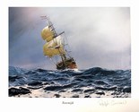 Signed lithograph print of the Rooswijk shipwreck of 1739, limited edition (400 copies made), by artist Ralph Curnow (2006).